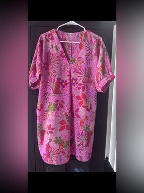 Vibrant Pink Tropical Animal Print Tunic